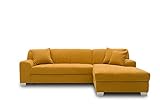 DOMO. collection Ecksofa Capri, Sofa in L-Form mit Schlaffunktion, Couch, Polsterecke, Eckcouch, Schlafsofa 239 x 152 x 75 cm (BxTxH), mango gelb