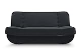 mb-moebel Sofa mit Schlaffunktion und Bettkasten, Kippsofa Schlafsofa Clic-Clack Couch für Wohnzimmer Federkern Sofagarnitur Polstersofa 192x90x87 cm - PAFOS (Anthrazit - Soro 100)