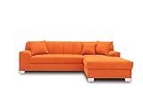 DOMO. collection Ecksofa Capri, Sofa in L-Form mit Schlaffunktion, Couch, Polsterecke, Eckcouch, Schlafsofa 239 x 152 x 75 cm (BxTxH), orange