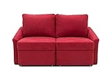 DOMO. collection Sofa Relax, 2-Sitzer Dauerschläfer, Boxspring Couch mit Schlaffunktion, Schlafsessel, Gästebett, Schlafsofa 168 x 96 x 86 cm (BxTxH), rot