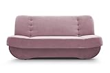 mb-moebel Sofa mit Schlaffunktion und Bettkasten, Kippsofa Schlafsofa Clic-Clack Couch für Wohnzimmer Federkern Sofagarnitur Polstersofa 192x90x87 cm - PAFOS (SORO 61 - Rosa)