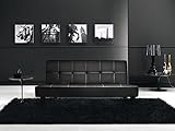 Bagno Italia Relax Schlafsofa zurückklappbar 180x97x36 aus Kunstleder schwarz 3 Sitzplazt mit Kippstabil System